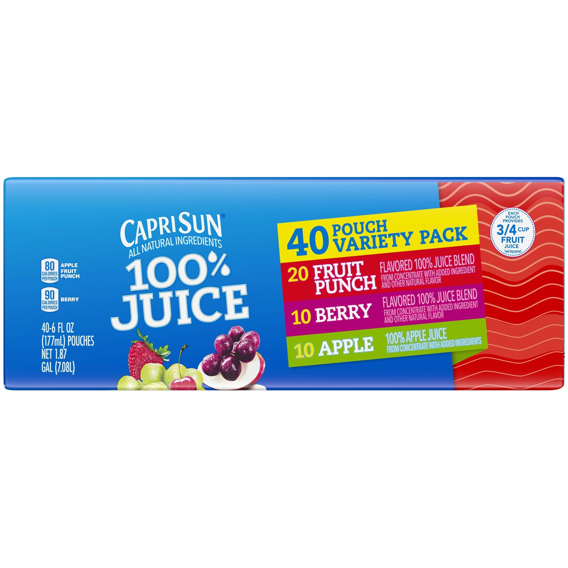 , 100% Juice, Variety Pack, 6 Fl Oz, 40 - Count - APEX