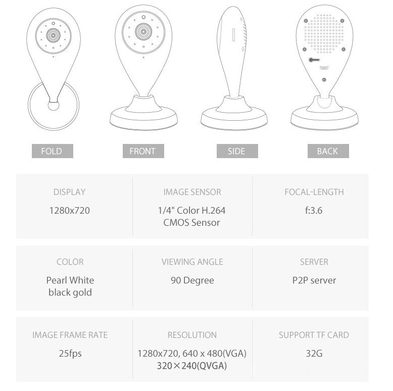 DC-THE CEO 1080P HD wireless mini security WiFi camera with compact design and lens for clear surveillance footage.