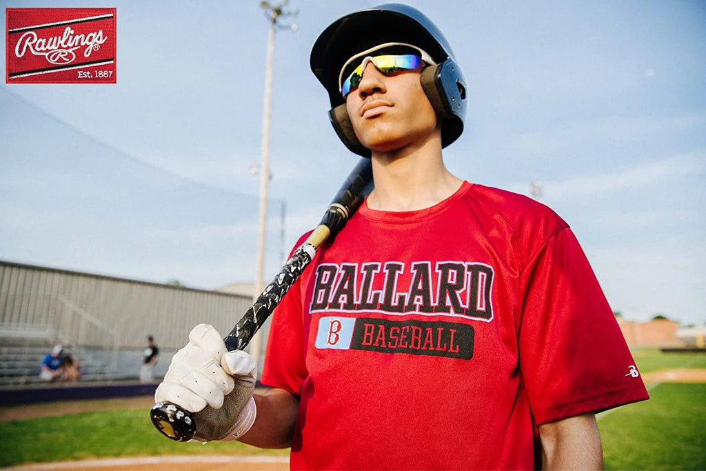 132 Adult Sport Shield Baseball Softball Sunglasses (White/Blue) - APEX