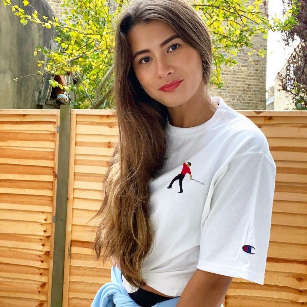 2005 Embroidery Champion T-Shirt by GolferParadise in classic style, featuring intricate embroidery detail.