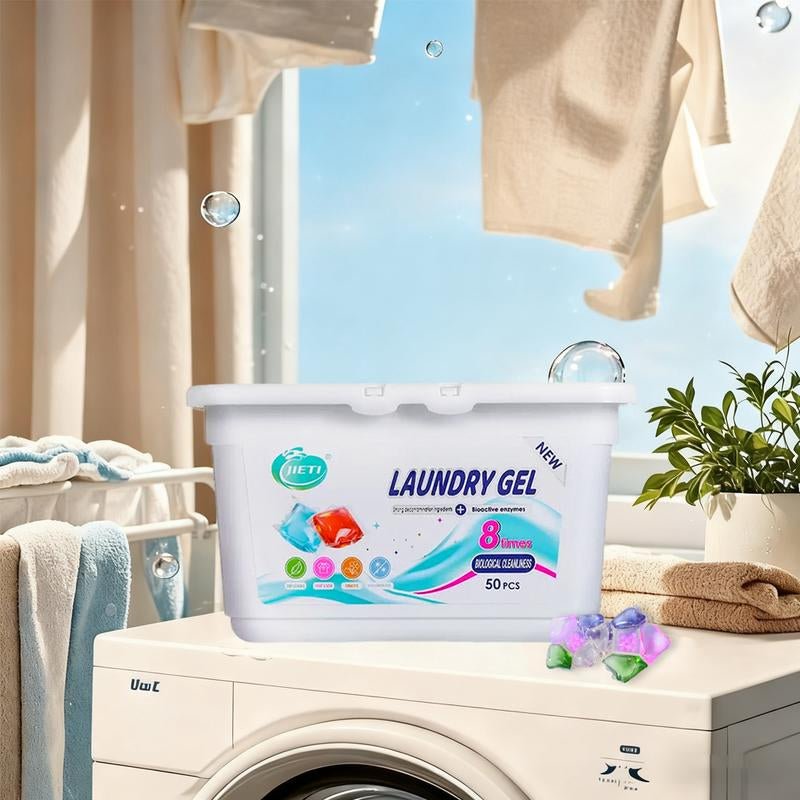 5 - In - 1 Laundry Pods Total 50 Count High Efficiency Hygienic Clean Heavy Duty Liquid Detergent Pacs Free Clear of Dyes Perfumes for Visible Invisible Dirt Dissolves in Water - APEX