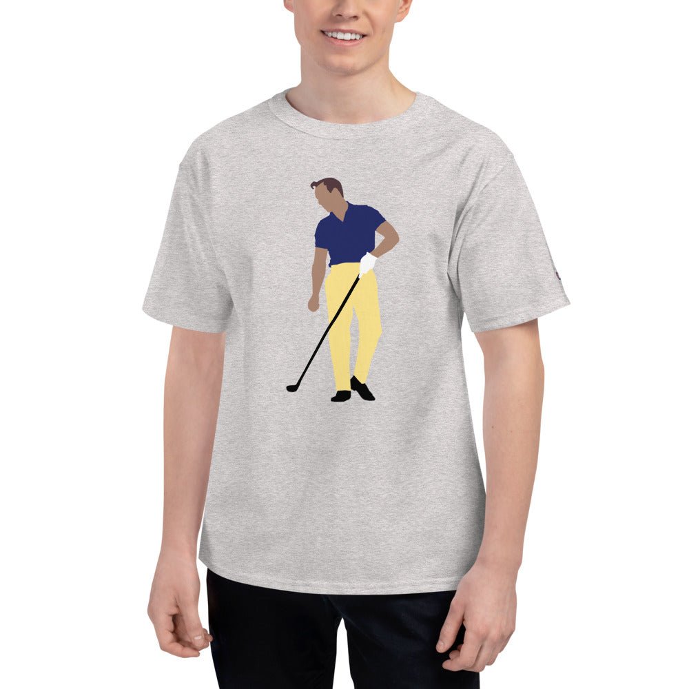 GolferParadise Arnie Champion T-Shirt in a vibrant design, showcasing a classic fit and soft fabric texture.
