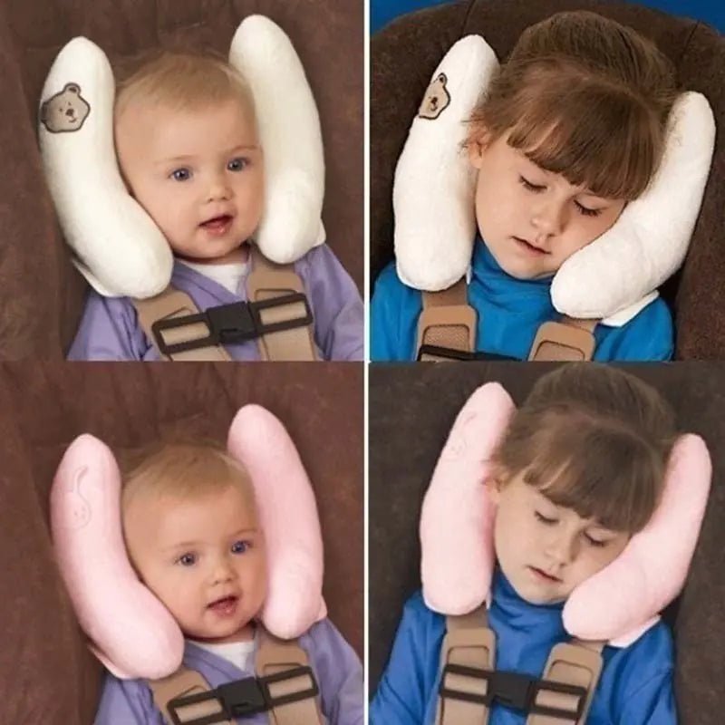 APEX baby travel head support pillow featuring soft fabric and ergonomic design for comfortable neck support during travel.