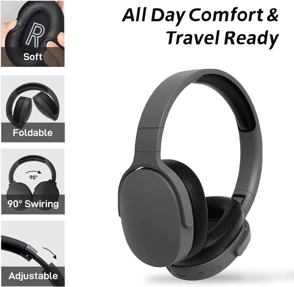 #P2961 Wireless Bluetooth 5.3 Headphones Over Ear Hifi Stereo Headset True Sports With Earphones TF/AUX Music Player with HD Mic - APEX